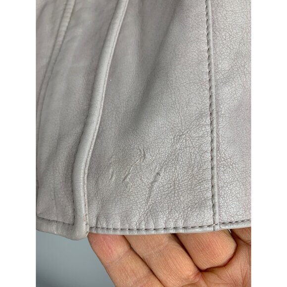 Free People Womens Size 6 Small Faux Leather Moto Jacket Blush Zip Detail 6827 - Picture 8 of 16